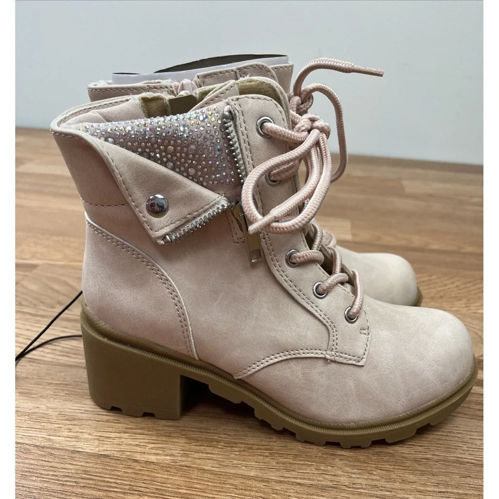 Thereabouts Kinsley Mauve Sparkle Zip Ankle Boots Youth Girls Size‎ 2 NEW
